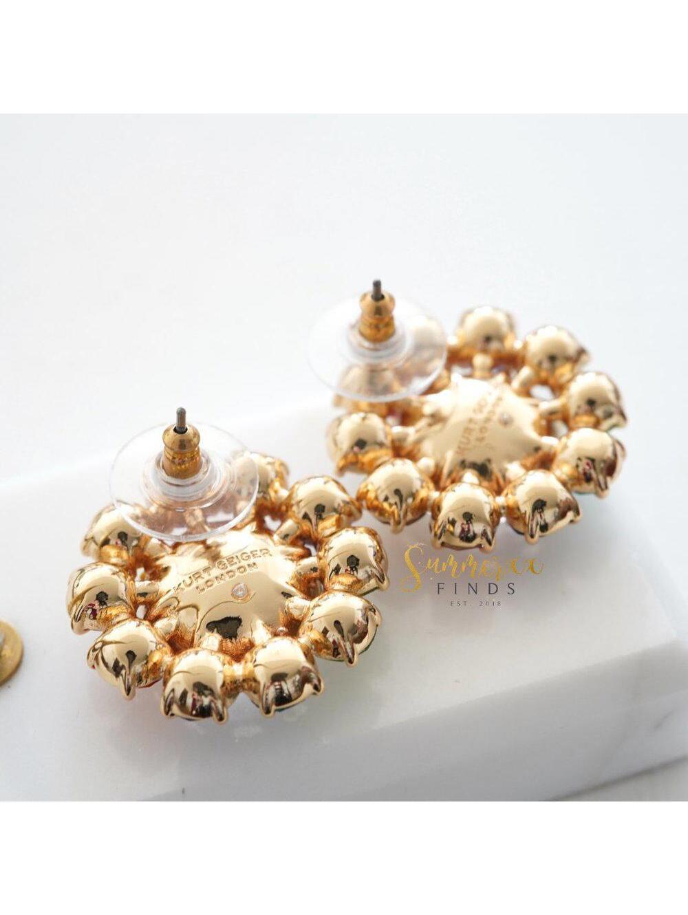 Kurt Geiger London Mixed Crystal Button Stud Earrings - Picture 3 of 3
